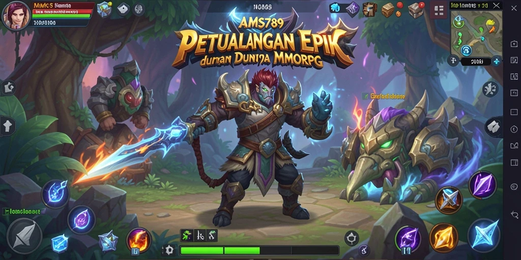 Tampilan gameplay mendebarkan dalam dunia MMORPG AMS789.