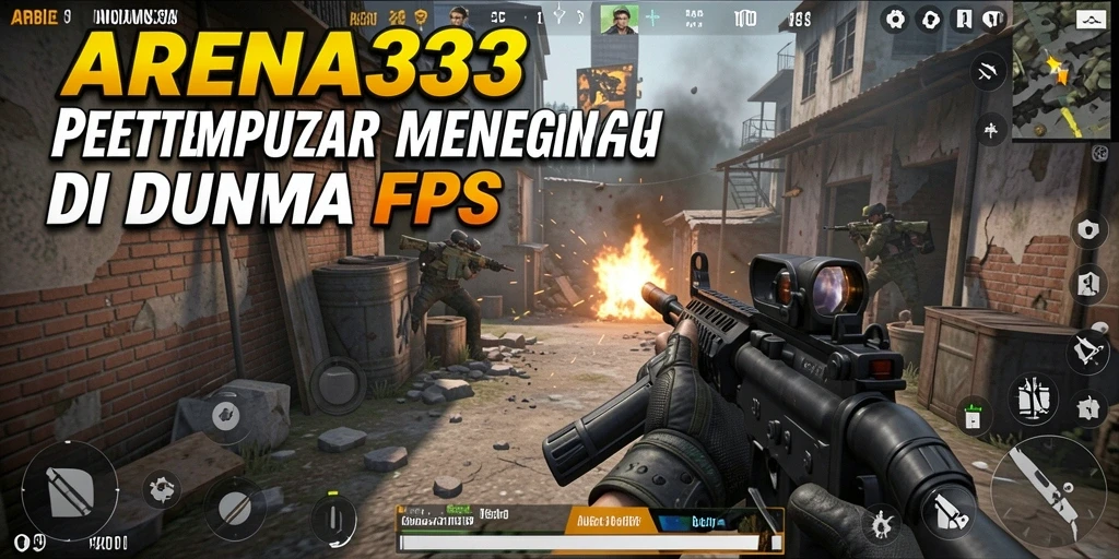 Tampilan gameplay mendebarkan di ARENA333 dengan aksi tembak-menembak yang intens.