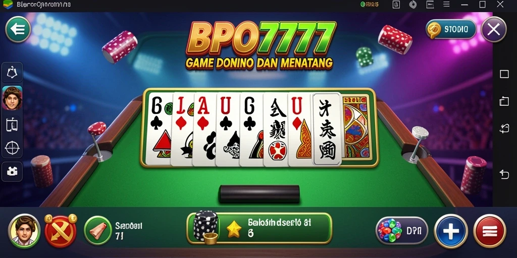 Tampilan gameplay Domino BPO777 yang menarik dan interaktif.