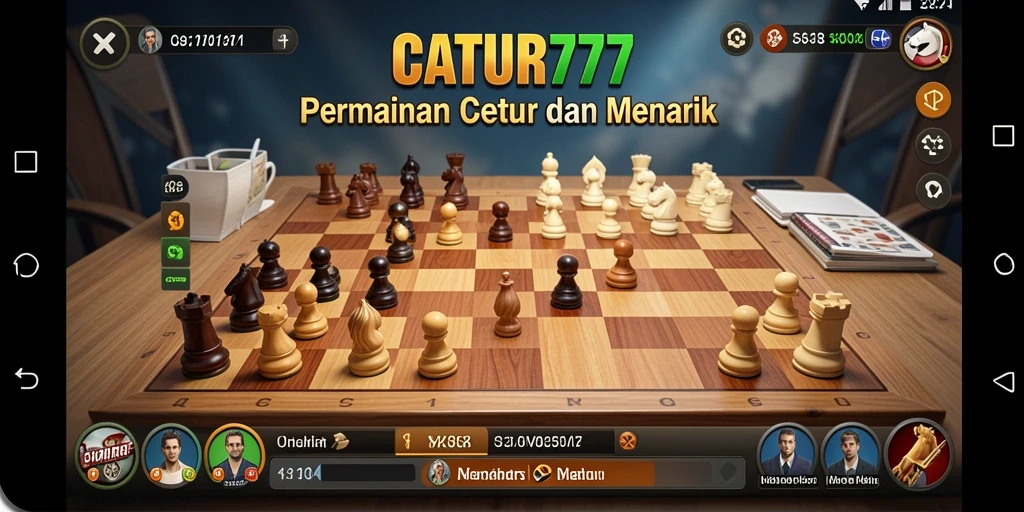 Tampilan gameplay <strong>CATUR777</strong> yang menantang dengan papan catur interaktif.