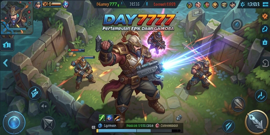 Tangkapan layar gameplay <strong>DAY777</strong> yang menampilkan aksi pertempuran seru.
