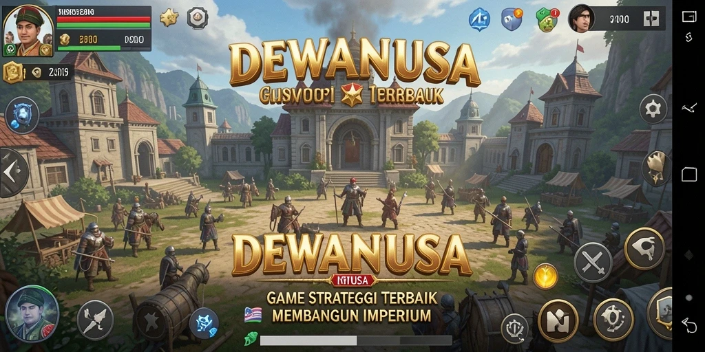 Tangkapan layar utama DEWANUSA menunjukkan gameplay Strategi yang mendebarkan.