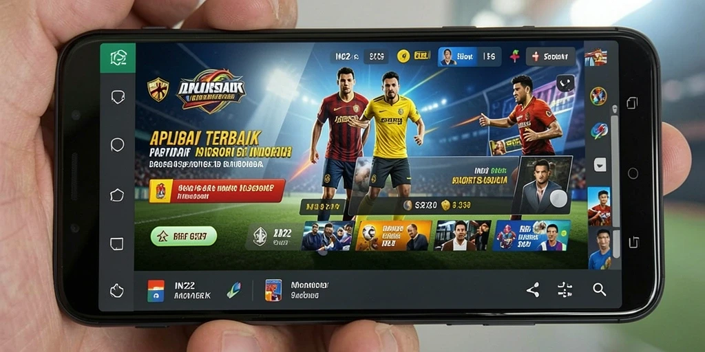 Screenshot utama IN22 menampilkan antarmuka taruhan olahraga yang menarik.
