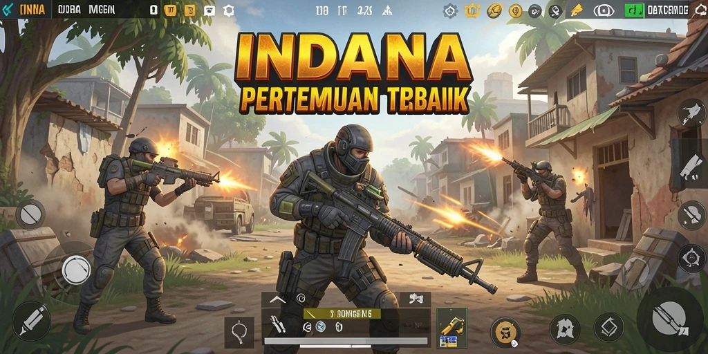 Tampilan gameplay seru dalam pertempuran Battle Royale INDAAA.