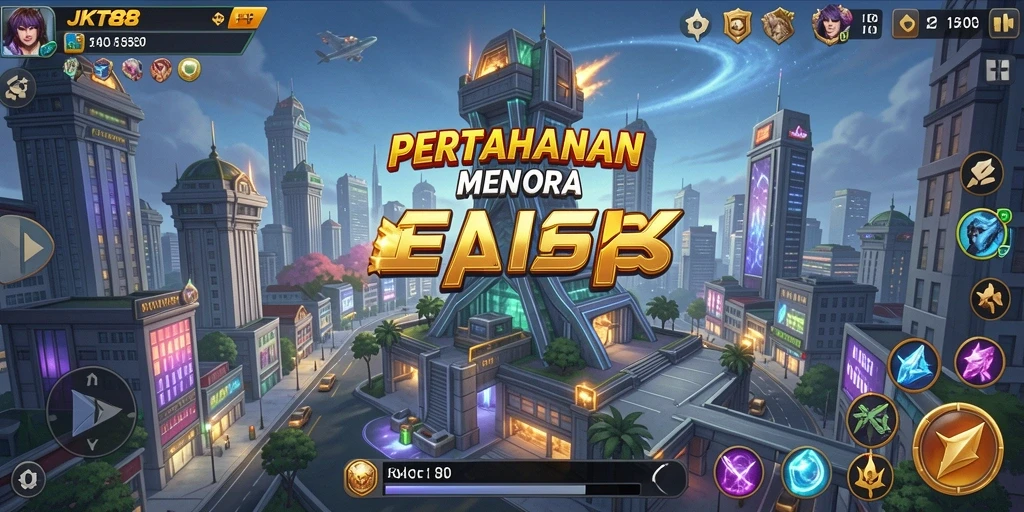 Gameplay JKT88 menampilkan strategi menara yang seru dan mendebarkan.