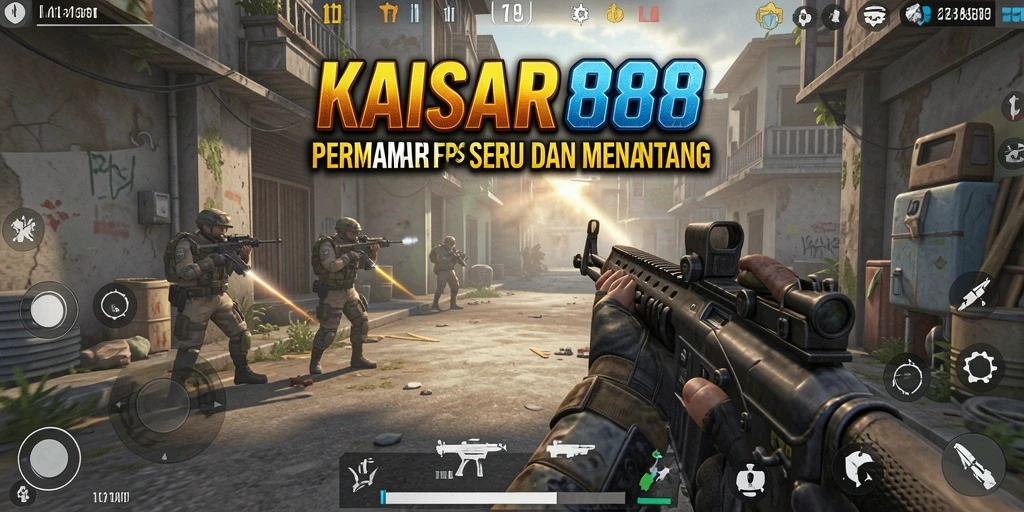 Tangkapan layar menampilkan aksi intens gameplay FPS KAISAR888.