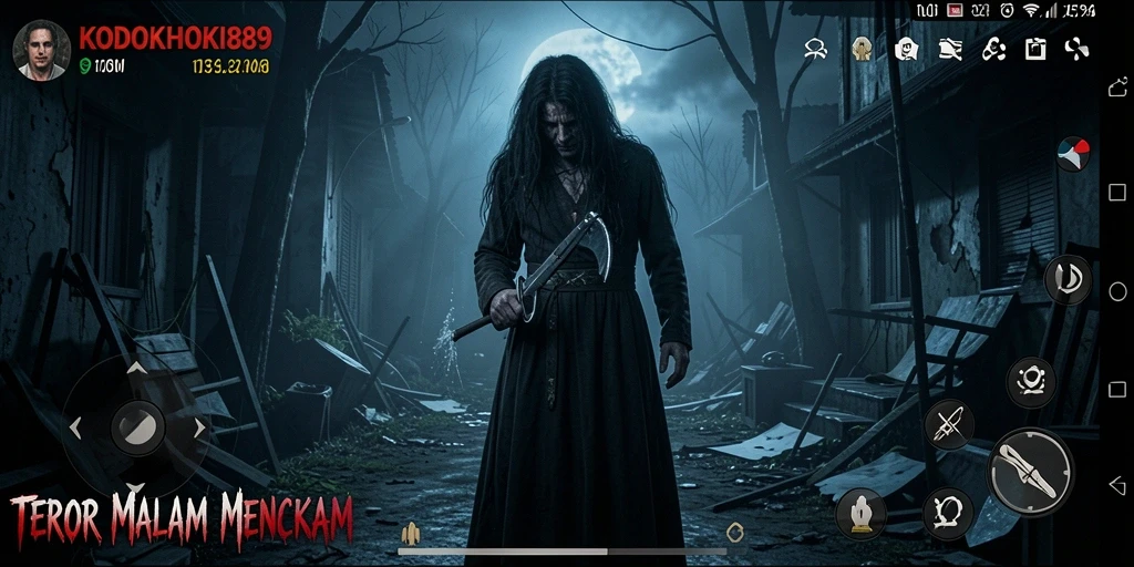 Tangkapan layar gameplay KODOKHOKI889 yang menyeramkan dan menegangkan.
