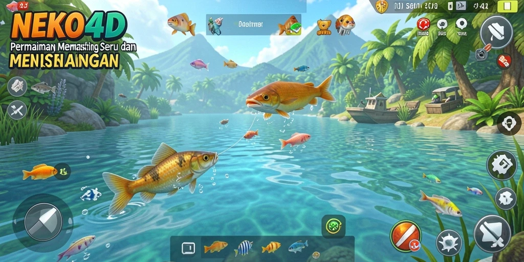 Screenshot gameplay NEKO4D yang menunjukkan momen menarik saat memancing.