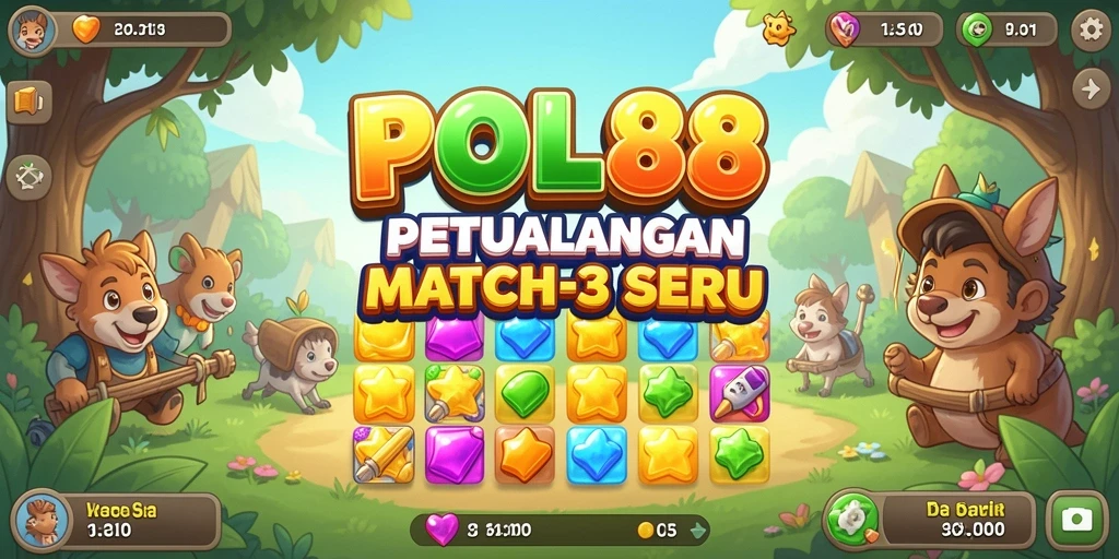 Tampilan gameplay seru di POL88 dengan tantangan mencocokkan objek.