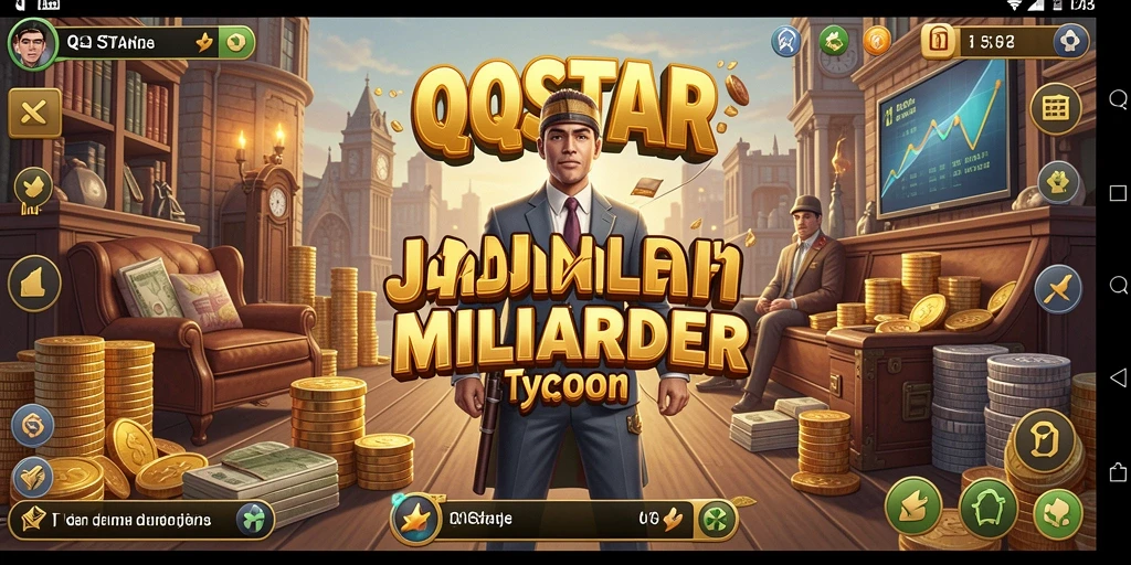 Screenshot menunjukkan pemain mengelola bisnis dalam QQSTAR.