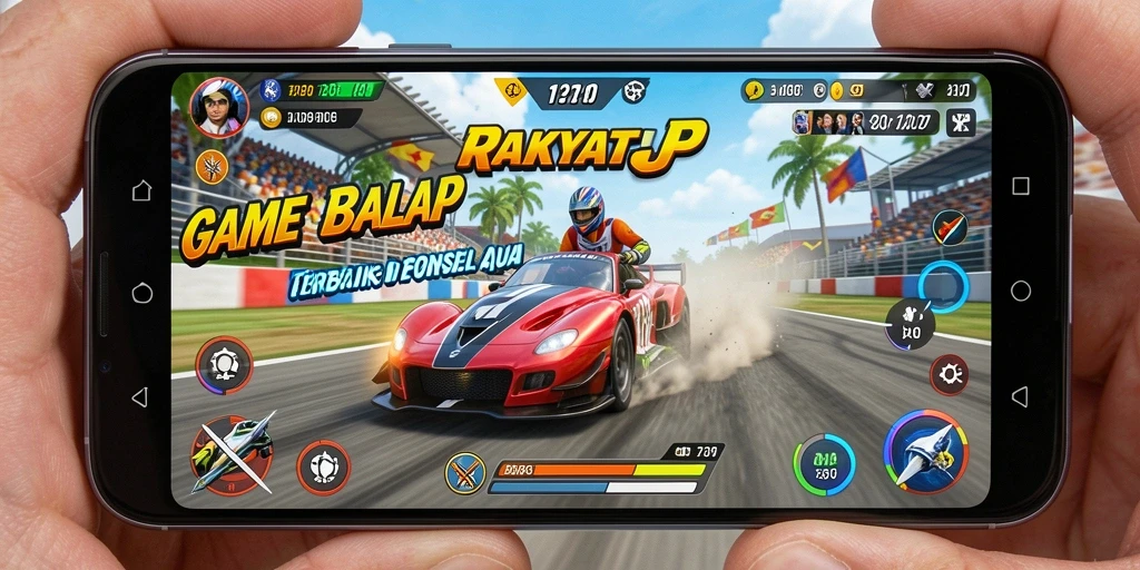 Tampilan gameplay balapan yang seru dan mendebarkan di RAKYATJP.