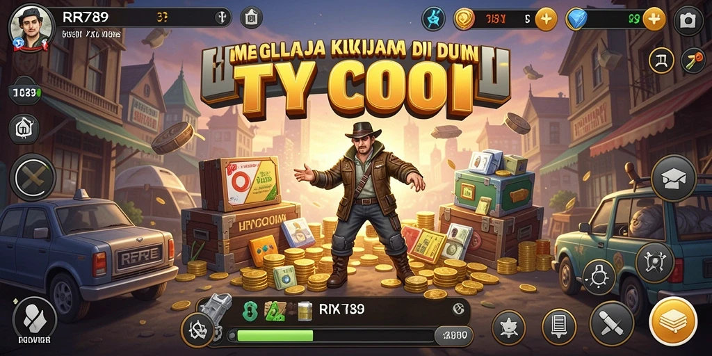 Screenshot gameplay Tycoon yang menampilkan aktivitas bisnis yang seru.