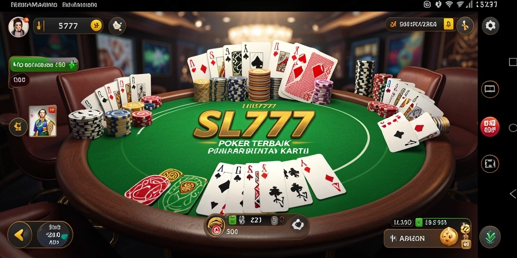 Screenshot gameplay SL777 menampilkan aksi seru permainan Poker.