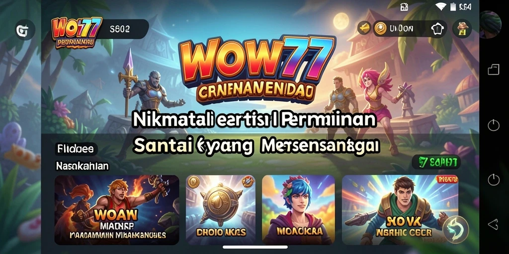 Tampilan menarik dari gameplay santai WOW77 yang menyenangkan.